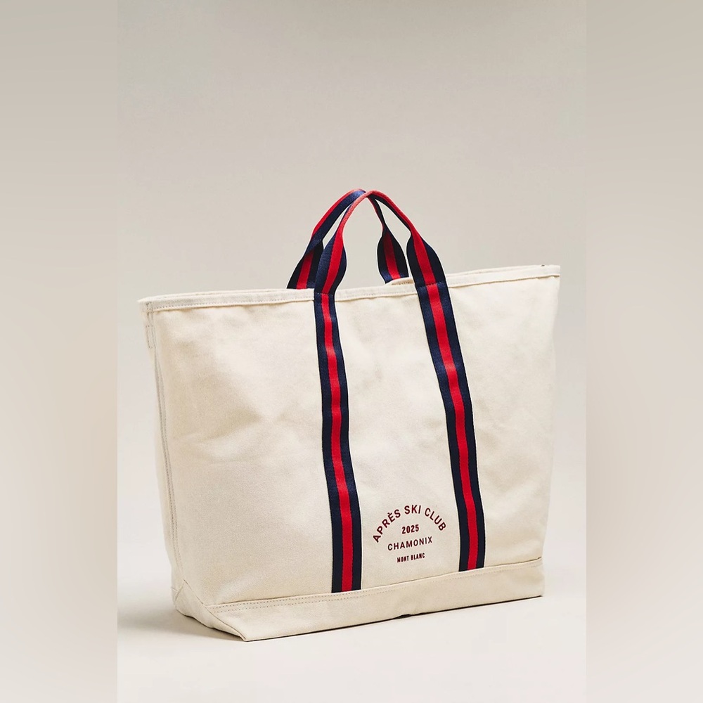 Anthropologie Oversized Slouchy Apres Ski Club Printed Canvas Tote